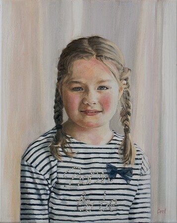 Kinderportret in olieverf van Lieza 2018