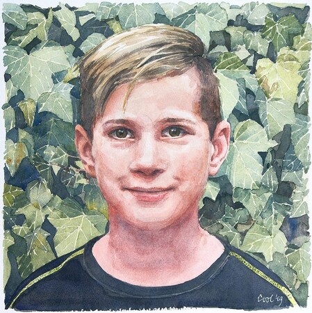Portret Sam - Aquarel 2019